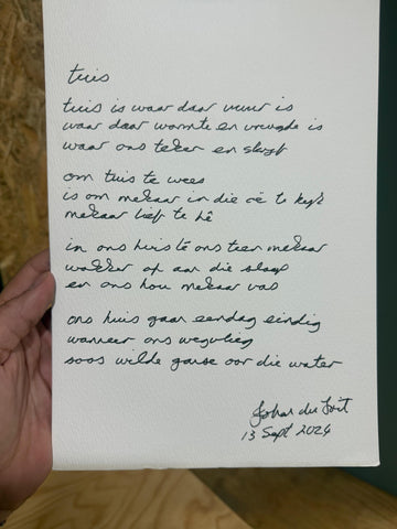 Handgeskrewe Gedig van Johan du Toit